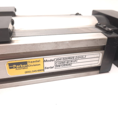 Used Parker Daedal 404150XRMSD2H1L2C2 Linear Actuator, Travel 150mm, Lead 5mm