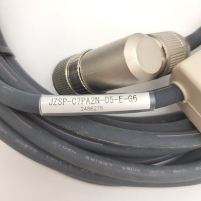 Used Yaskawa JZSP-C7PA2N-05-E-G6 Sigma-7 Absolute Encoder Cable With Battery Case, 5m