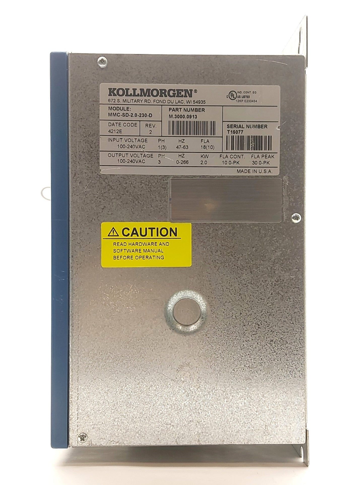 Used Kollmorgen MMC-SD-2.0-230-D Servo Drive 100-240VAC 2KW 10A Output 3PH 100-240VAC