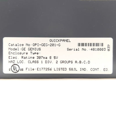 Used Total Control Products QPI-GEG-201-H HMI GE/Fanuc Genius Communication Module