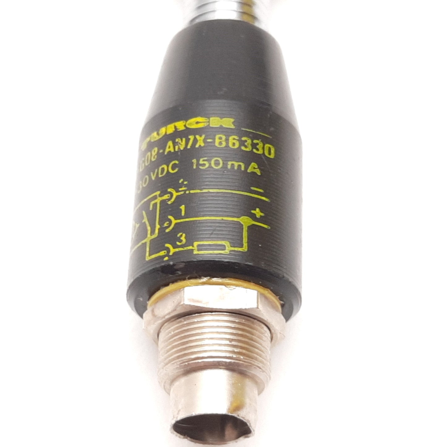 Used Turck Ni2-G08-AN7X-B6330 Inductive Proximity Sensor, 2mm, 10-30VDC, NPN N/O