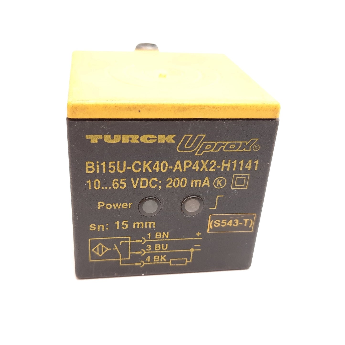 Used Turck Bi15U-CK40-AP4X2-H1141 Inductive Proximity Sensor, 15mm, 10-65VDC, PNP N/O