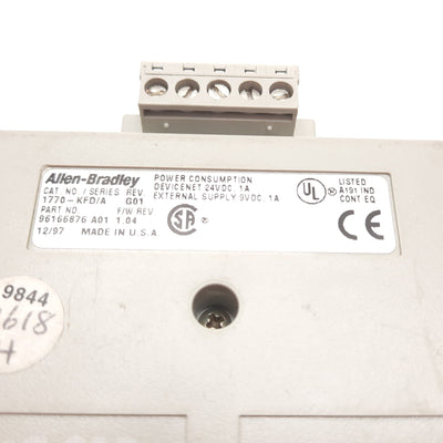 Used Allen Bradley 1770-KFD/A DeviceNet RS-232 Interface Module, 24VDC 1A 9-Pin D-Sub