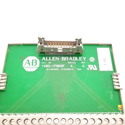 Used Allen Bradley 1492-IFM20F Terminal Block, 20-Pin to Screw Terminals, DIN Rail