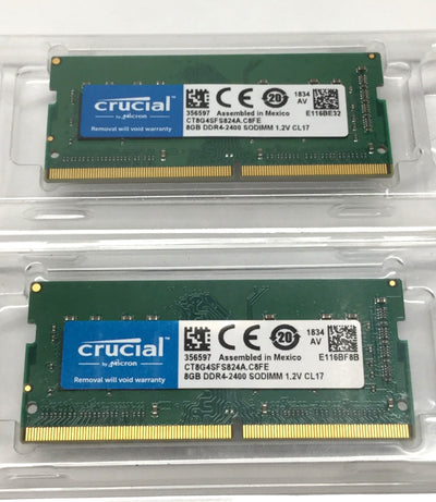 New Other Crucial 16GB (2x 8GB) Laptop Memory Modules DDR4-2400 CL17 1.2V SO-DIMM 260-Pin
