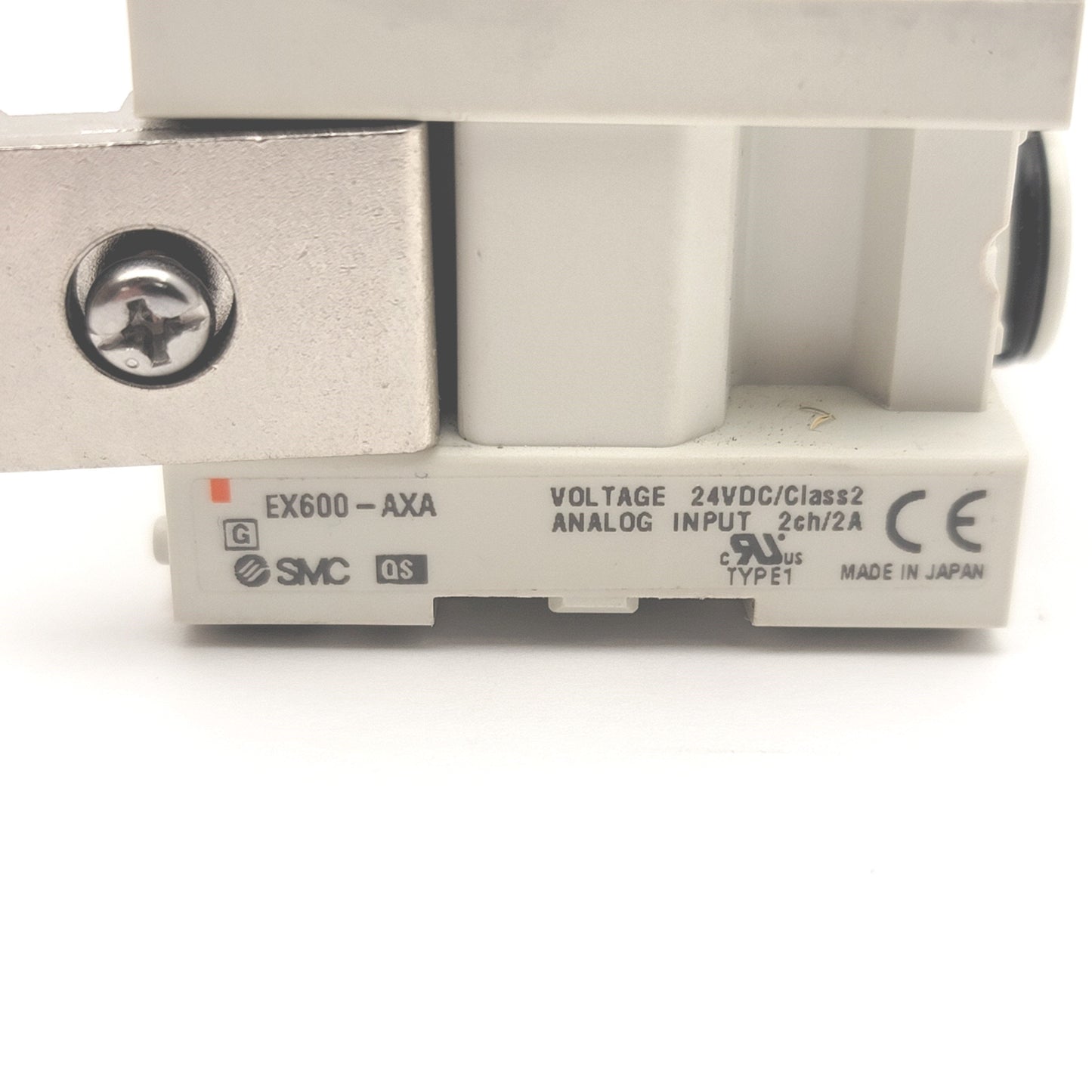 Used SMC EX600-AXA 2-Channel Analog Input Module 24VDC 2A, -10 To 10V, -20 To 20mA