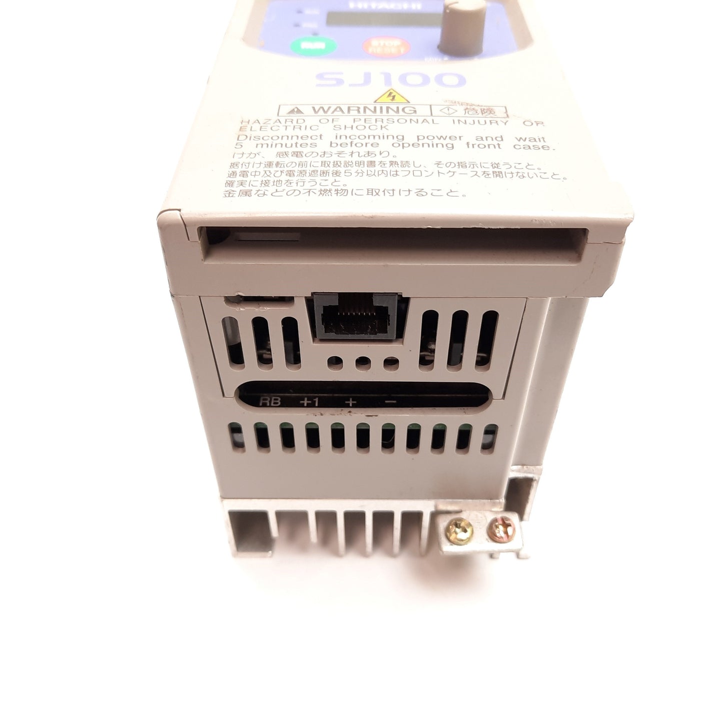 Used Hitachi SJ100-004NFU Inverter VFD Drive, 1/2HP 0.4kW, 200-240VAC, 1Ph / 3Ph