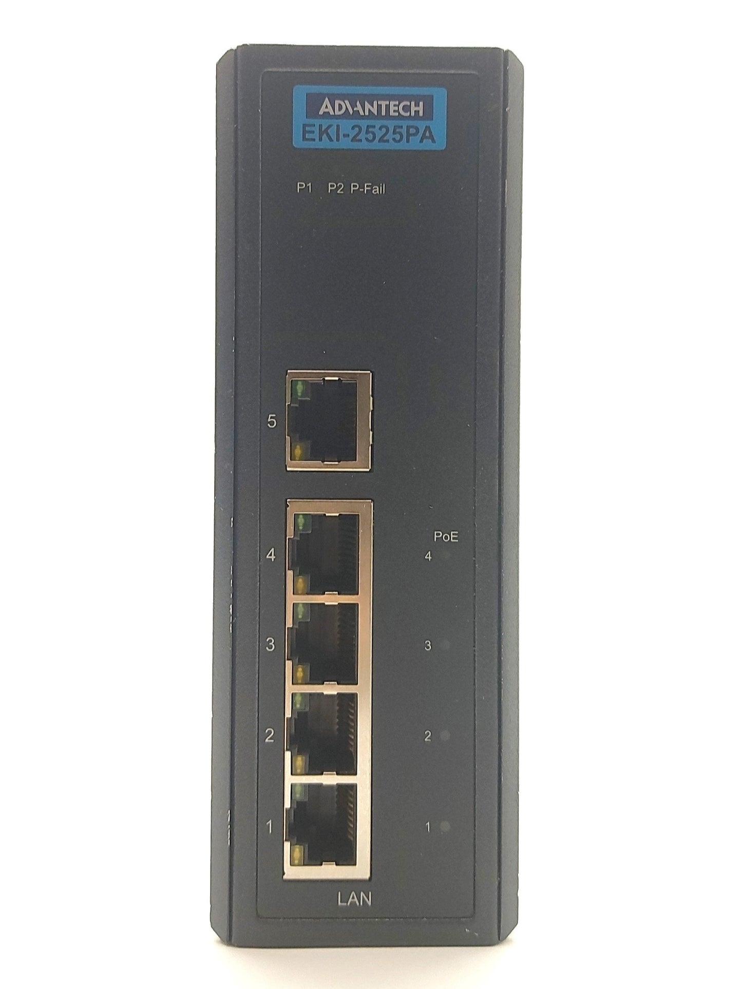 Used Advantech EKI-2525PA Unmanaged Network Switch 5x 10/100 Ethernet 4x PoE 24VDC