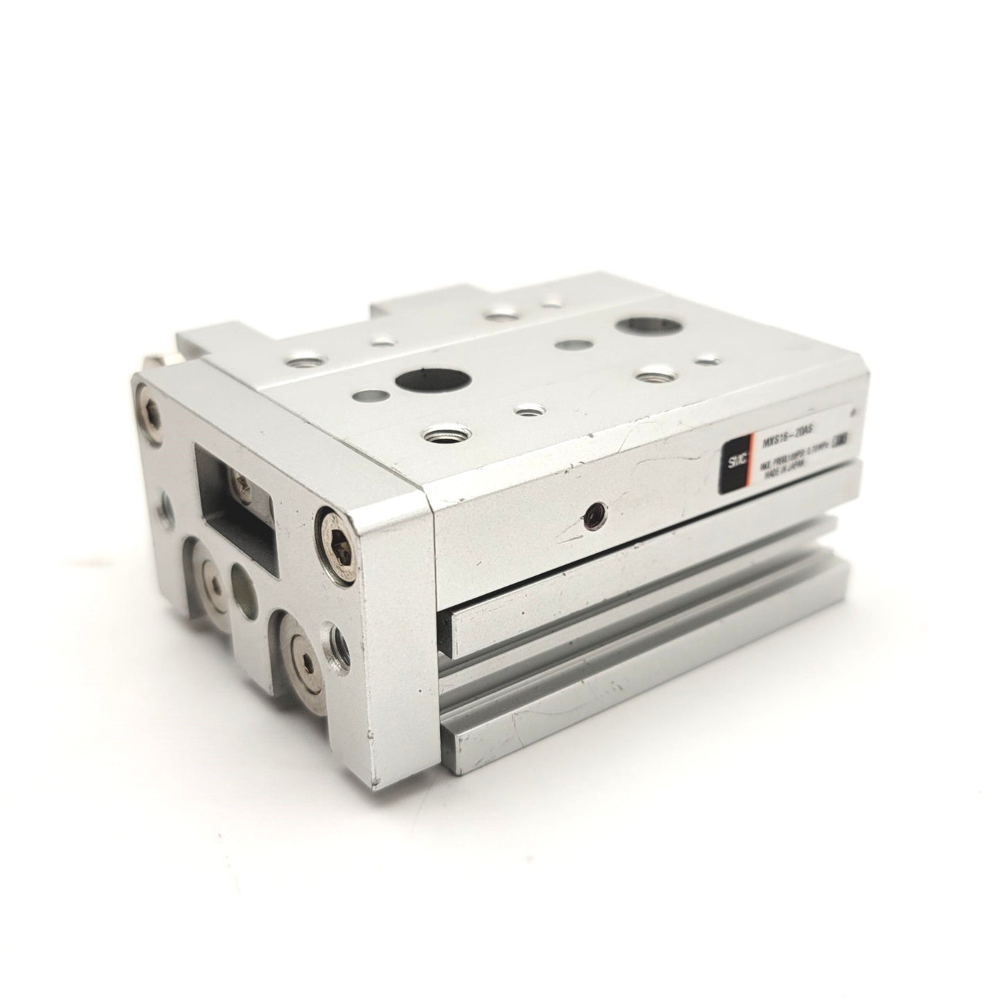 New – Open box SMC MXS16-20AS Linear Pneumatic Slide Table Bore: 16mm Stroke: 20mm, 0.15-0.7MPa