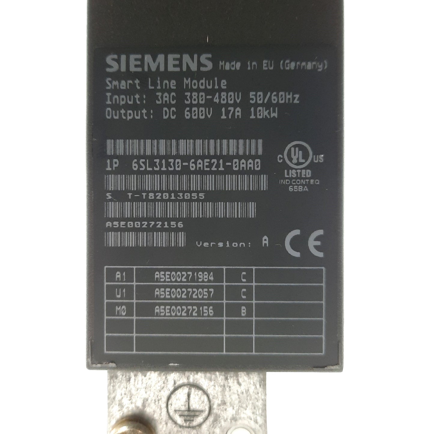 Used SIEMENS 6SL3130-6AE21-0AA0 SINAMICS Smart Line Module 600VDC 17A Out 440VAC In