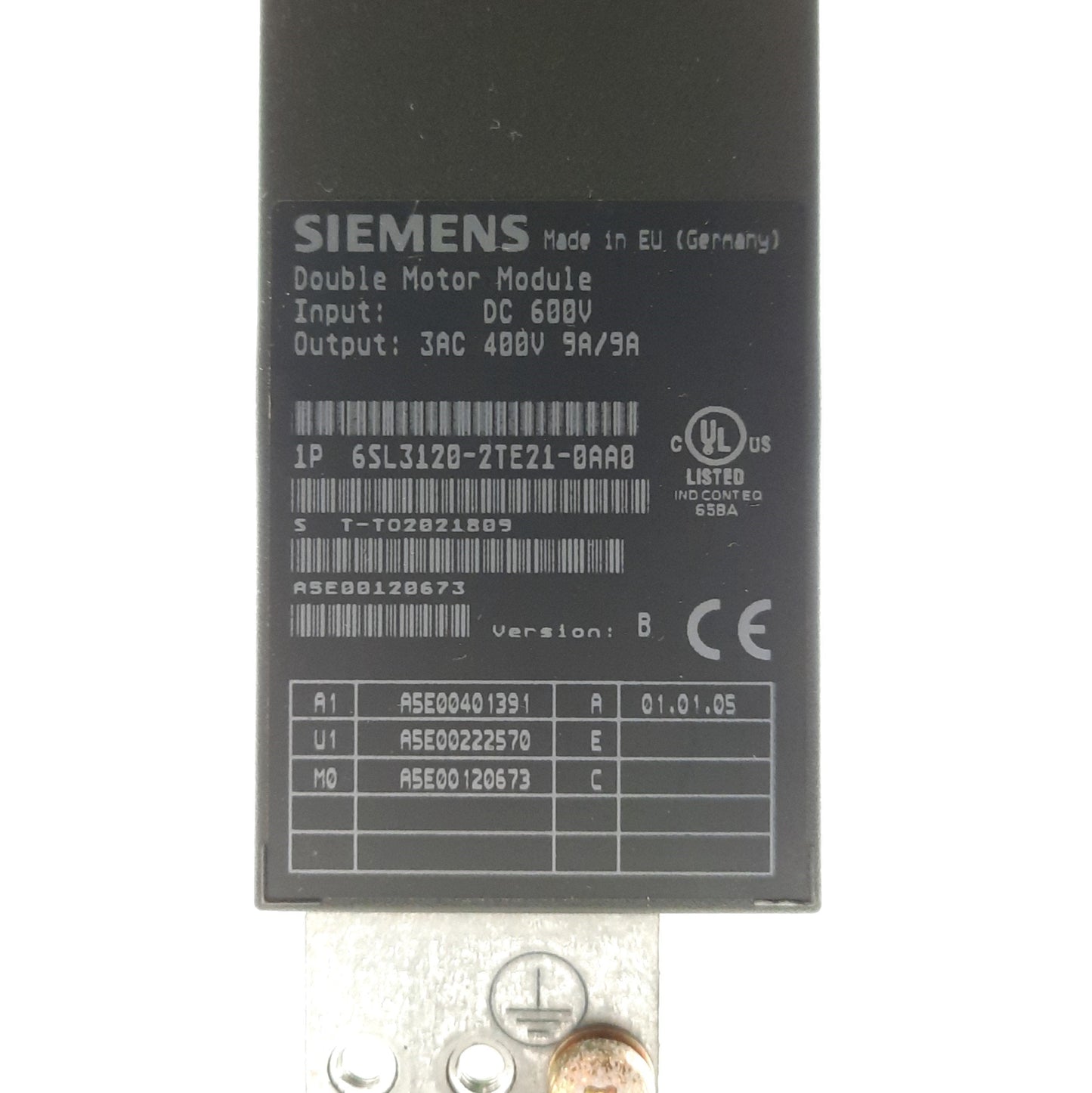 Used SIEMENS 6SL3120-2TE21-0AA0 SINAMICS Double Motor Module, 2x 3-Phase 400VAC 9/18A