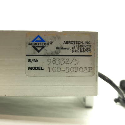 Used Aerotech 100-50U02P Ballscrew Linear Stage 50mm Travel 2mm/Rev ñ2.0æm NEMA 23