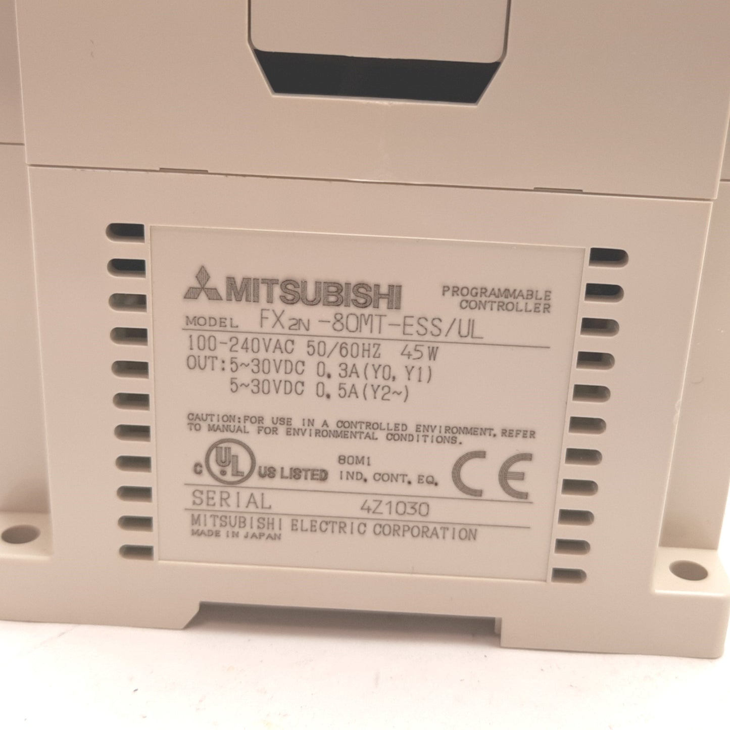 Used Mitsubishi FX2N-80MT-ESS/UL PLC Transistor Unit, 40x In 40x Out, 100-240VAC