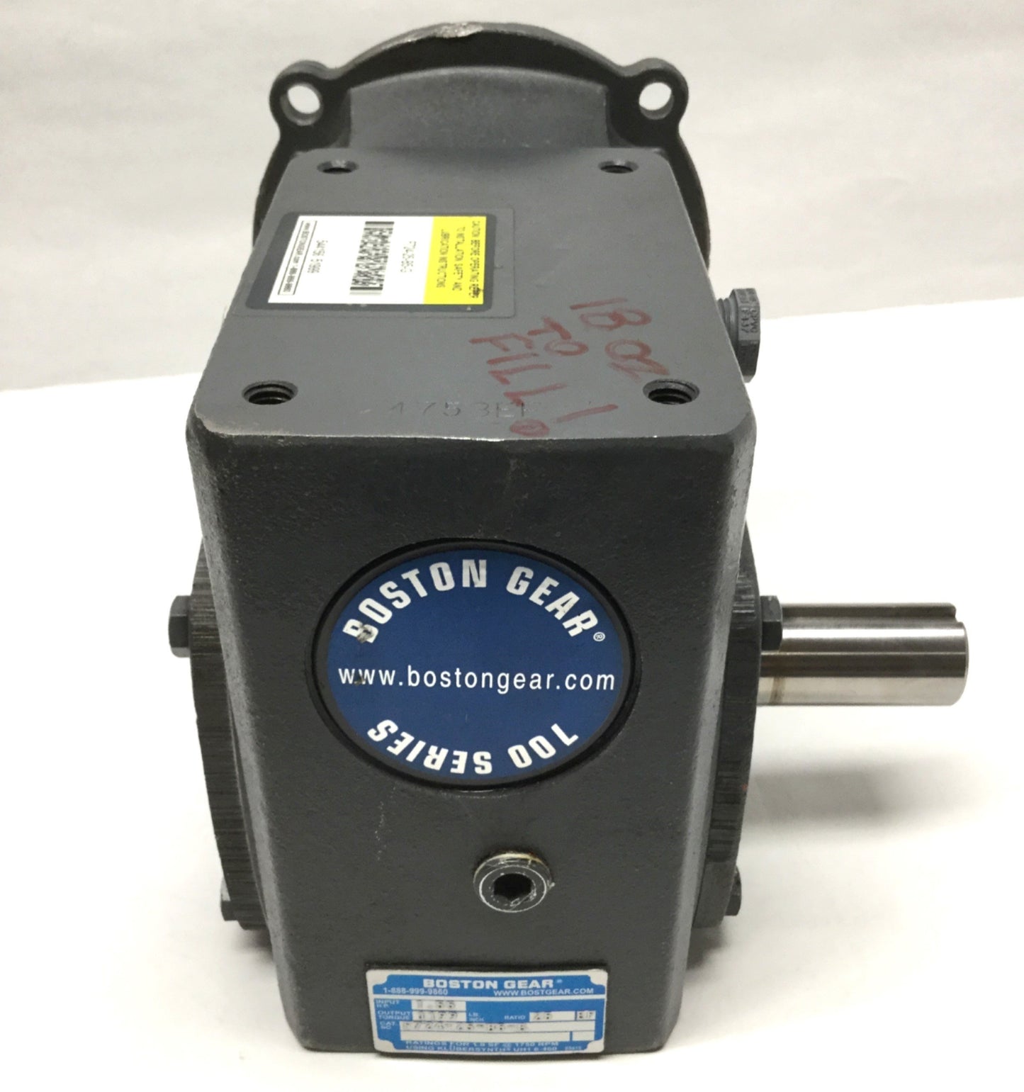 Used Boston Gear F724-25-B5-G Right-Angle Worm Speed Reducer, 56C, 25:1, 1199 lb-in