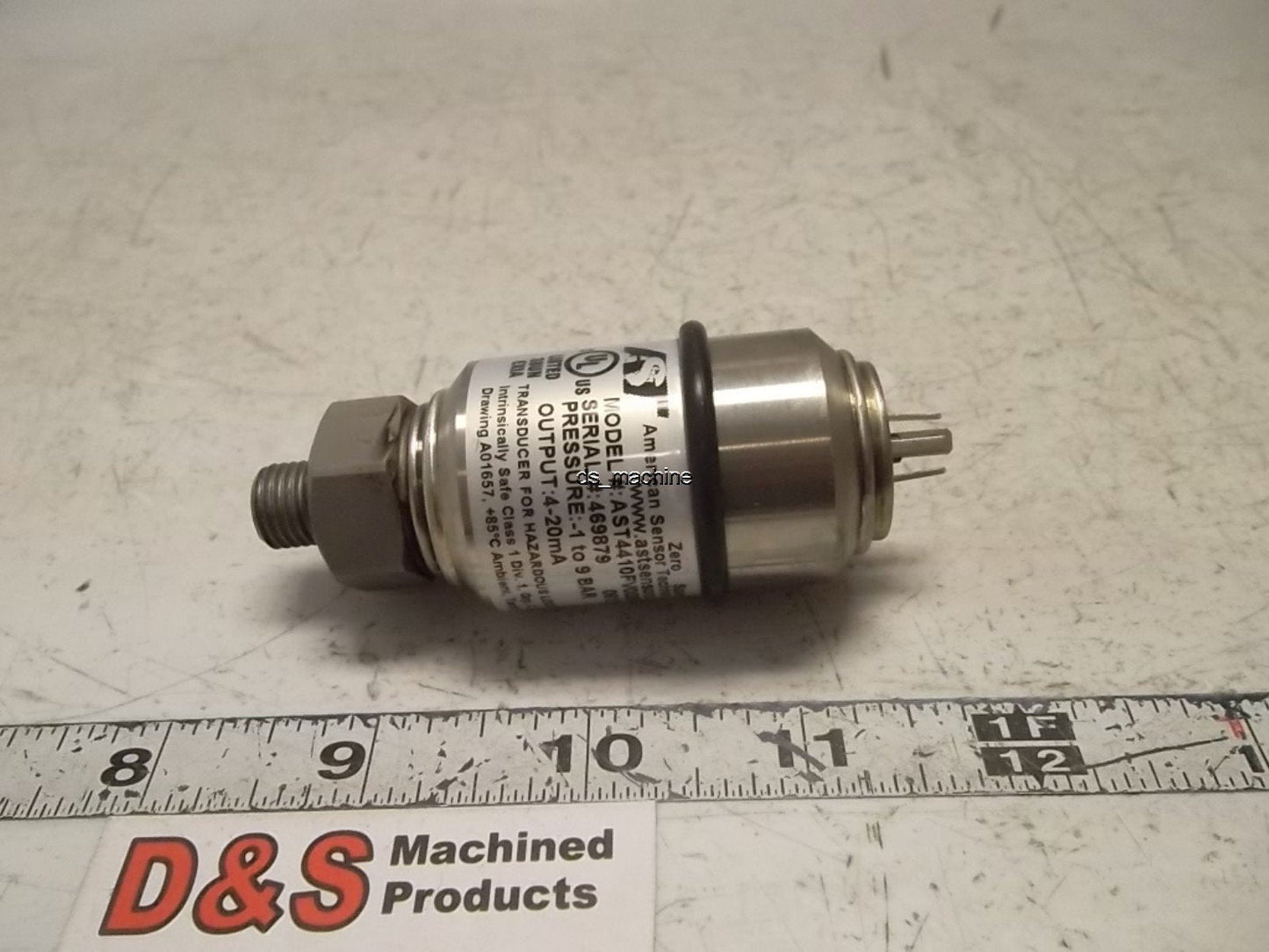 Used American Sensor AST4410 -1 to 9 Bar Pressure Transducer 4-20mA