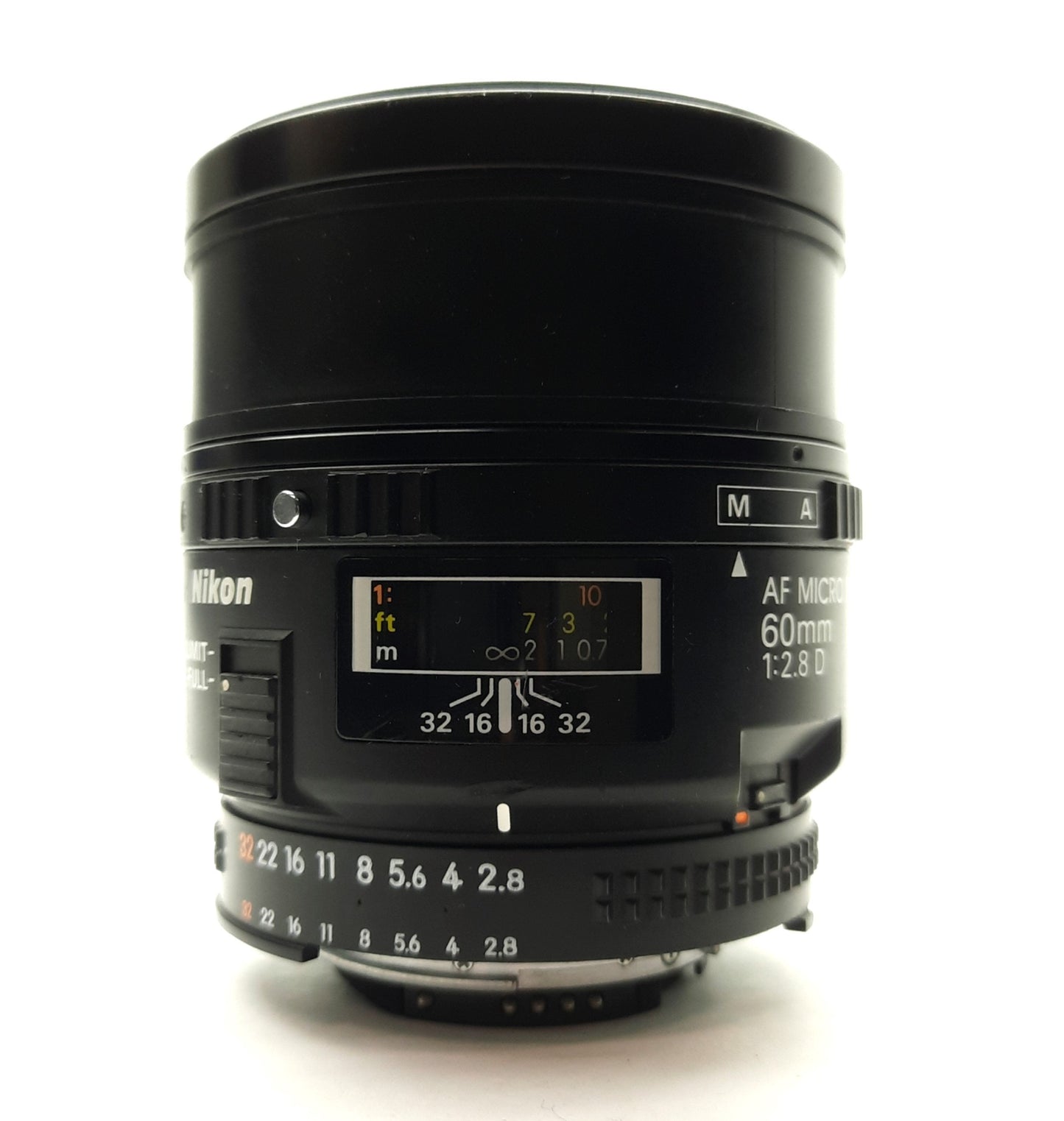 Used NIKON AF Micro-Nikkor 60mm f/2.8D Macro Camera Lens, 35mm/FX, 60mm FL, F-Mount