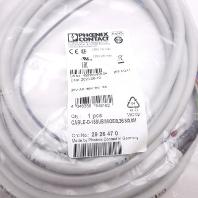 New Phoenix Contact CABLE-D-15SUB/M/OE/0,25/S/3,0M 2926470 System Cable 15-Pin D-Sub