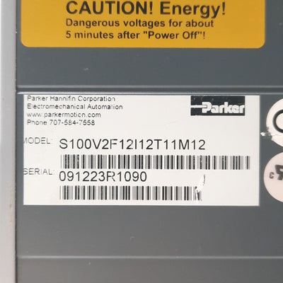 Used Parker S100V2F12I12T11M12 Compax3 Servo Drive 1-Axis 10A Output 3PH 230VAC/24VDC