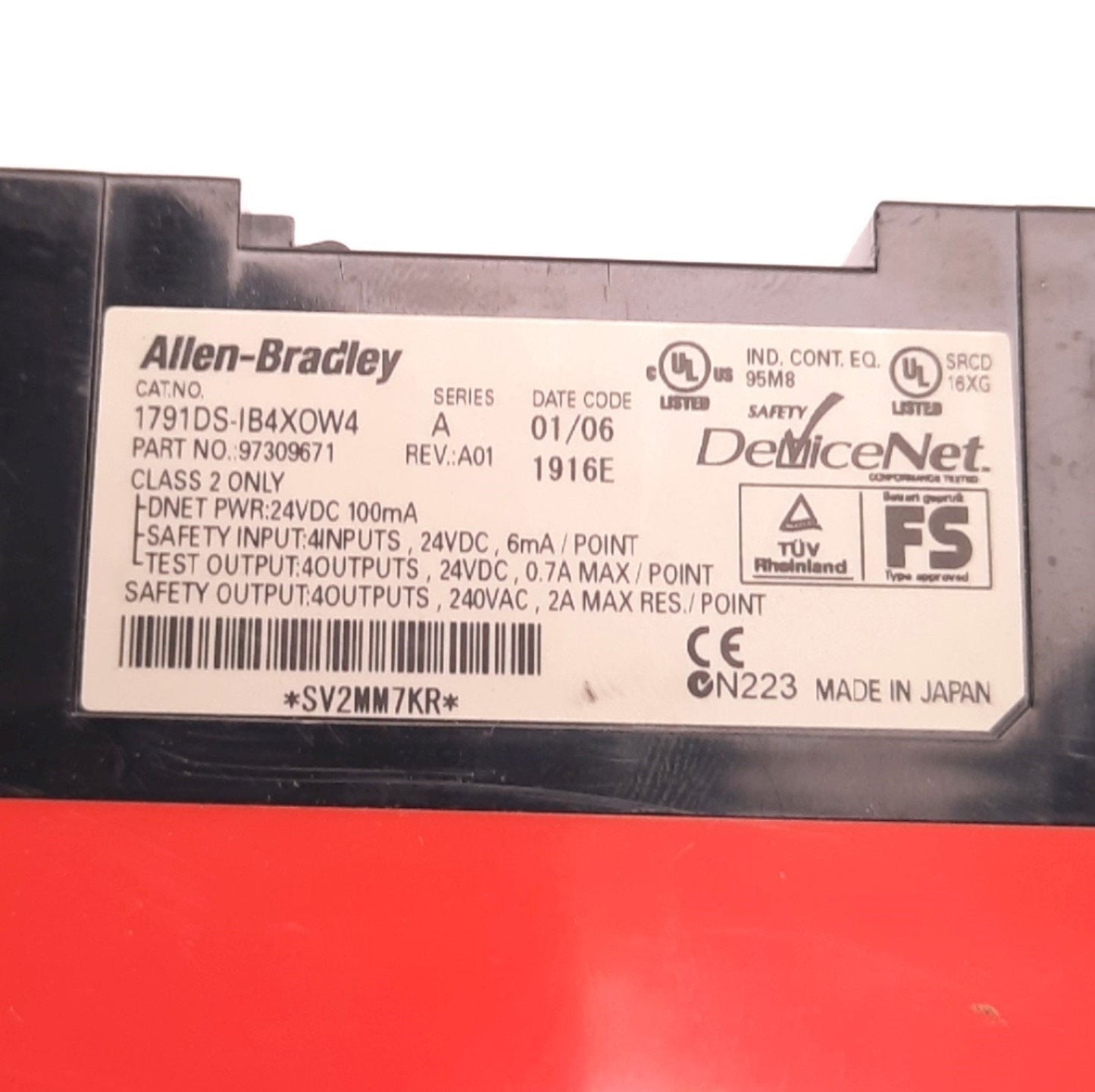 Used Allen-Bradley 1791DS-IB4XOW4 CompactBlock PLC Safety Module, 11 - 25v DC, 110mA