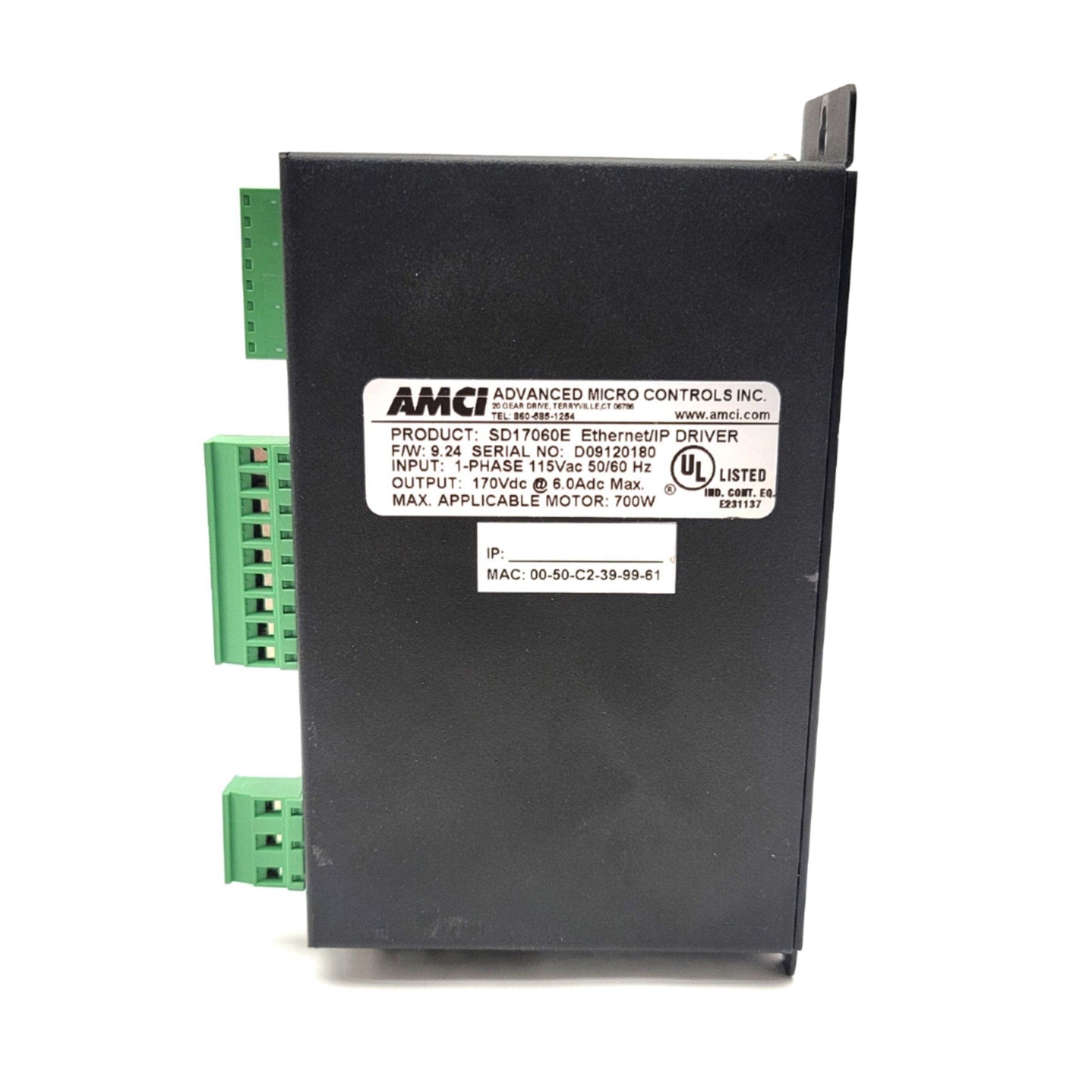 Used AMCI SD17060E Ethernet/IP Stepper Indexer/Driver In: 120VAC Out: 170VDC 6A 0.7kW