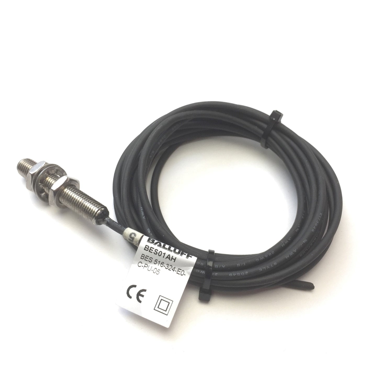 Used Balluff BES01AH Inductive Proximity Sensor, PNP NO, Range: 1.5mm 10-30VDC, M8x1