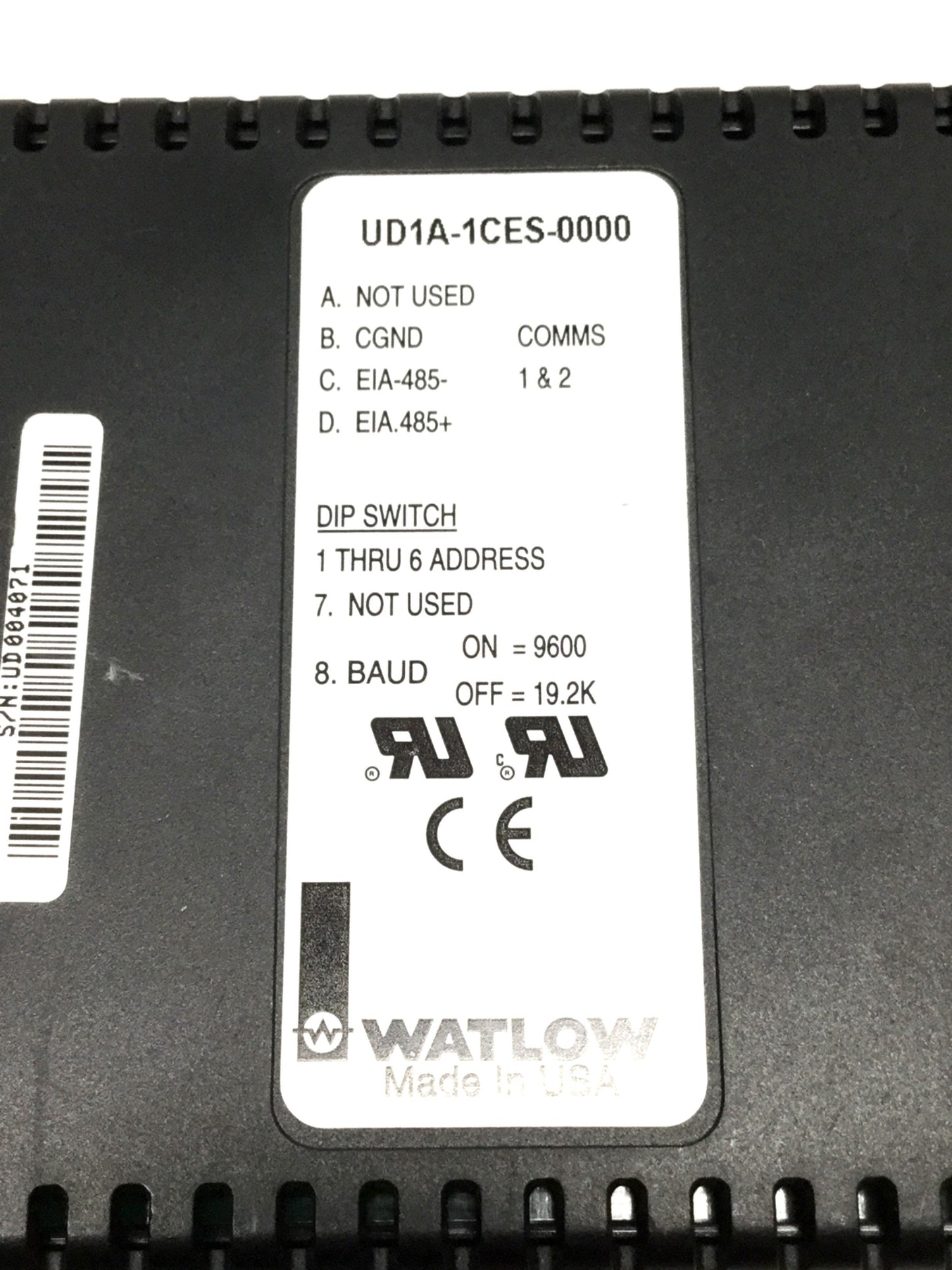 Used Watlow UD1A-1CES-0000 MicroDIN Temperature Controller EIA/TIA-485 Modbus RTU