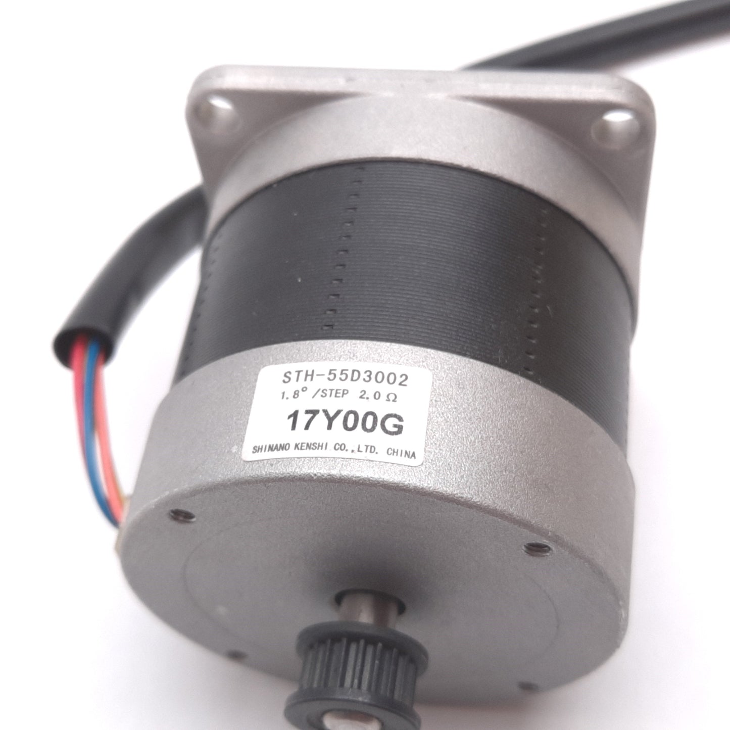 Used Shinano STH-55D3002 17Y00G Stepper Motor, Resolution: 1.8ø/Step, Shaft: 0.25"