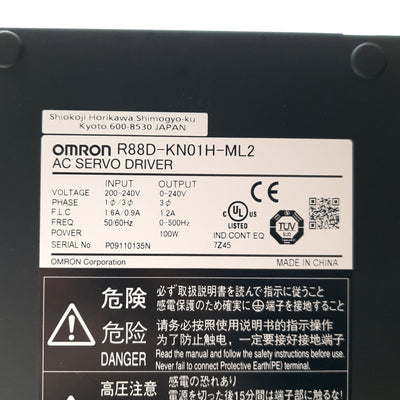 Used Omron R88D-KN01H-ML2 G5 AC Servo Drive, Output: 100W 3? 240VAC, Input: 240VAC