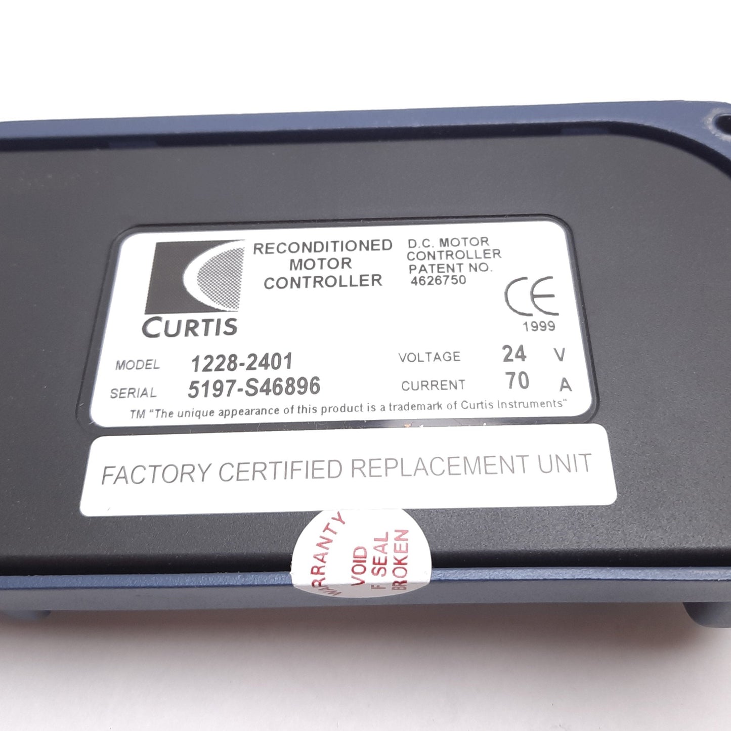 Used Curtis 1228-2401 DC Motor Controller, Voltage: 24V, Current: 70A, PWM: 15kHz