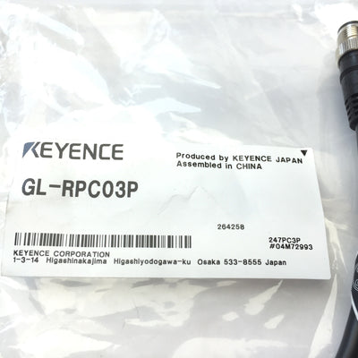 New Keyence GL-RPC03P Light Curtain Main Unit Connection Cable Extension, 0.3M, PNP