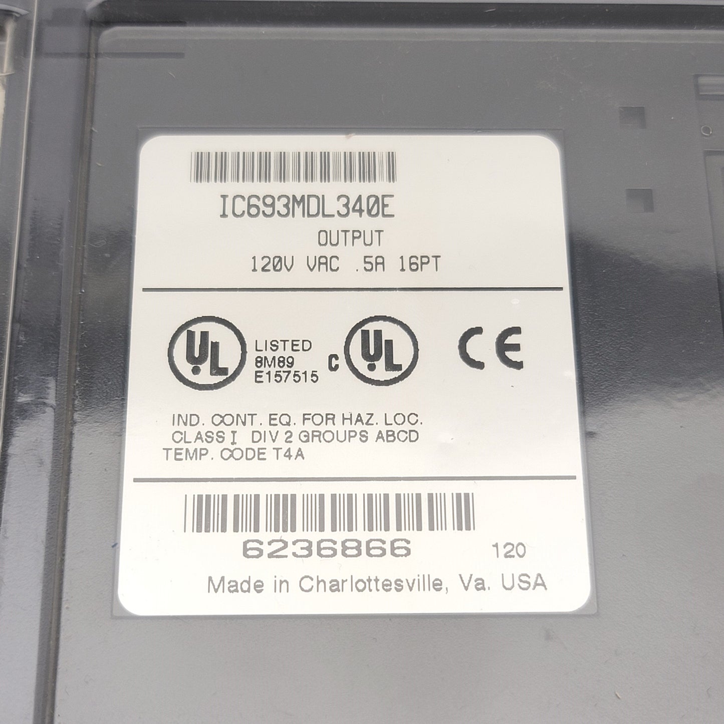 New GE Fanuc IC693MDL340E PLC Output Module 120VAC, 0.5A, 16-Point, Series 90-30