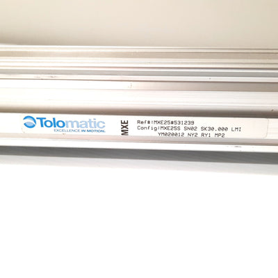 Used Tolomatic MXE25SSN02SK30.000 Linear Actuator, Stroke: 30", Lead: 0.5"/rev