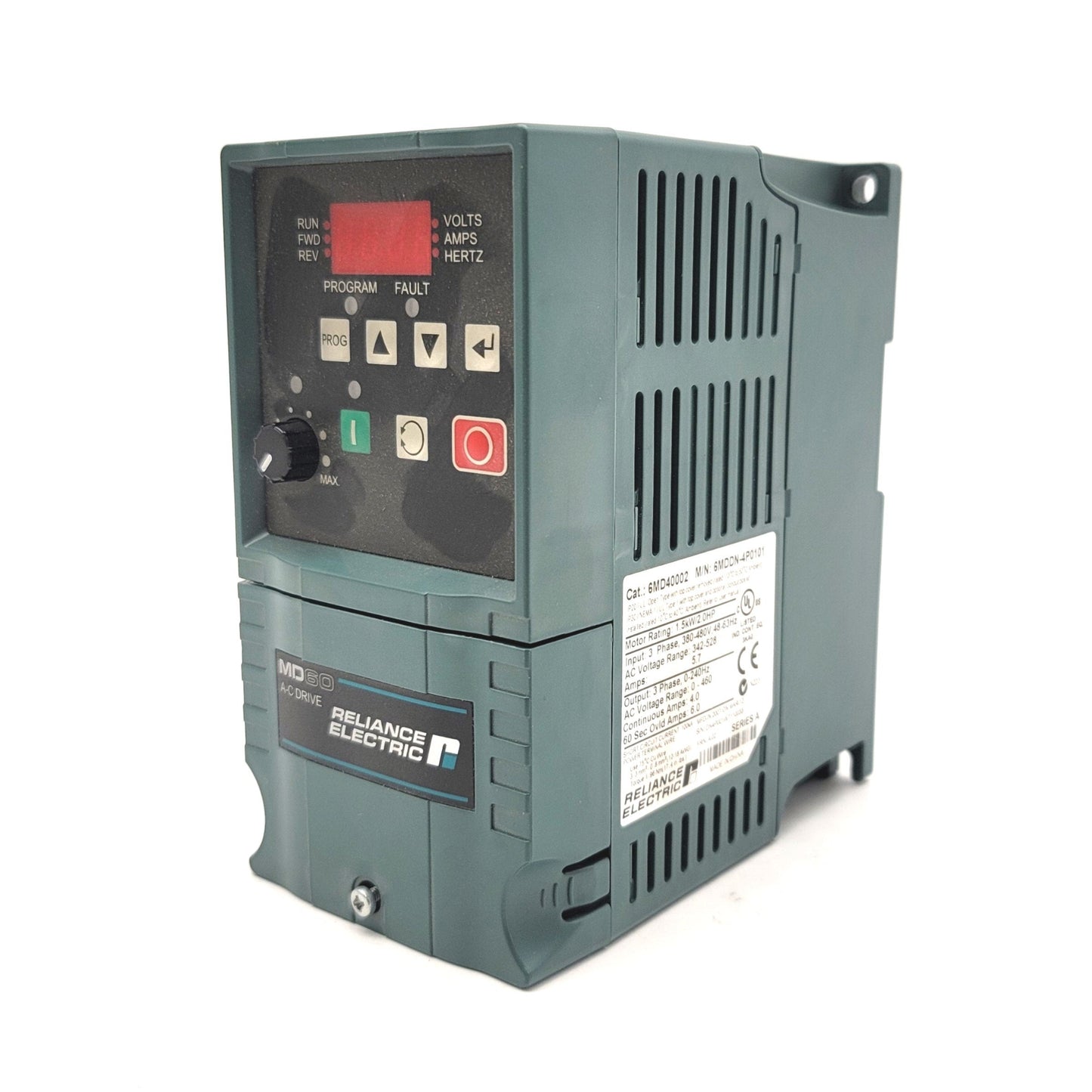 Used Reliance Electric 6MDDN-4P0101 Variable Frequency Drive 2HP, 380-480VAC, 0-240Hz