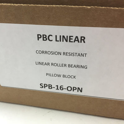 New PCB Linear SPB-16-OPN Roller Bearing Pillow Block, Shaft Diameter: 1", 955 lbs