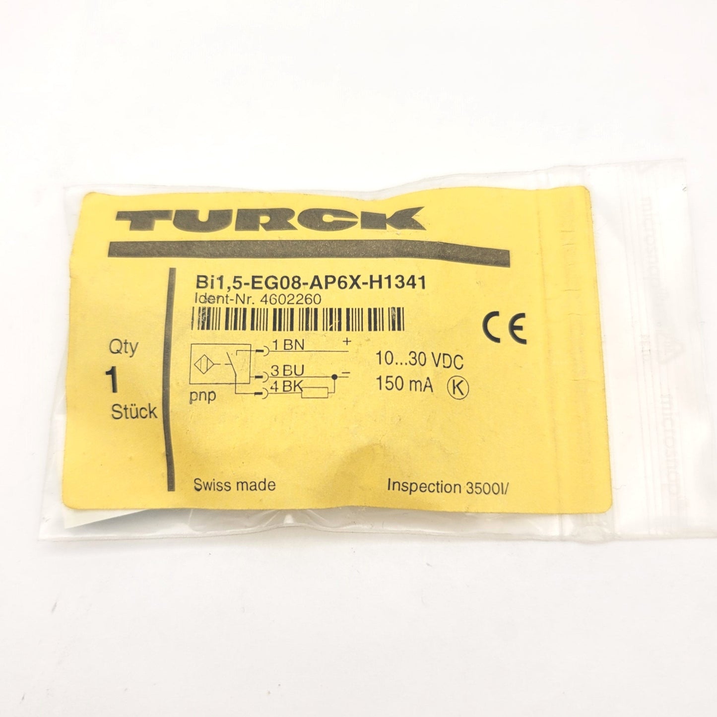 New Turck BI1.5-EG08-AP6X-H1341 Inductive Proximity Sensor 10-30VDC 1.5mm Range PNP