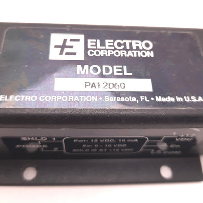 Used Electro PA12D60 Electro Magnetic Displacement Transducer 12VDC, Dual Contacts