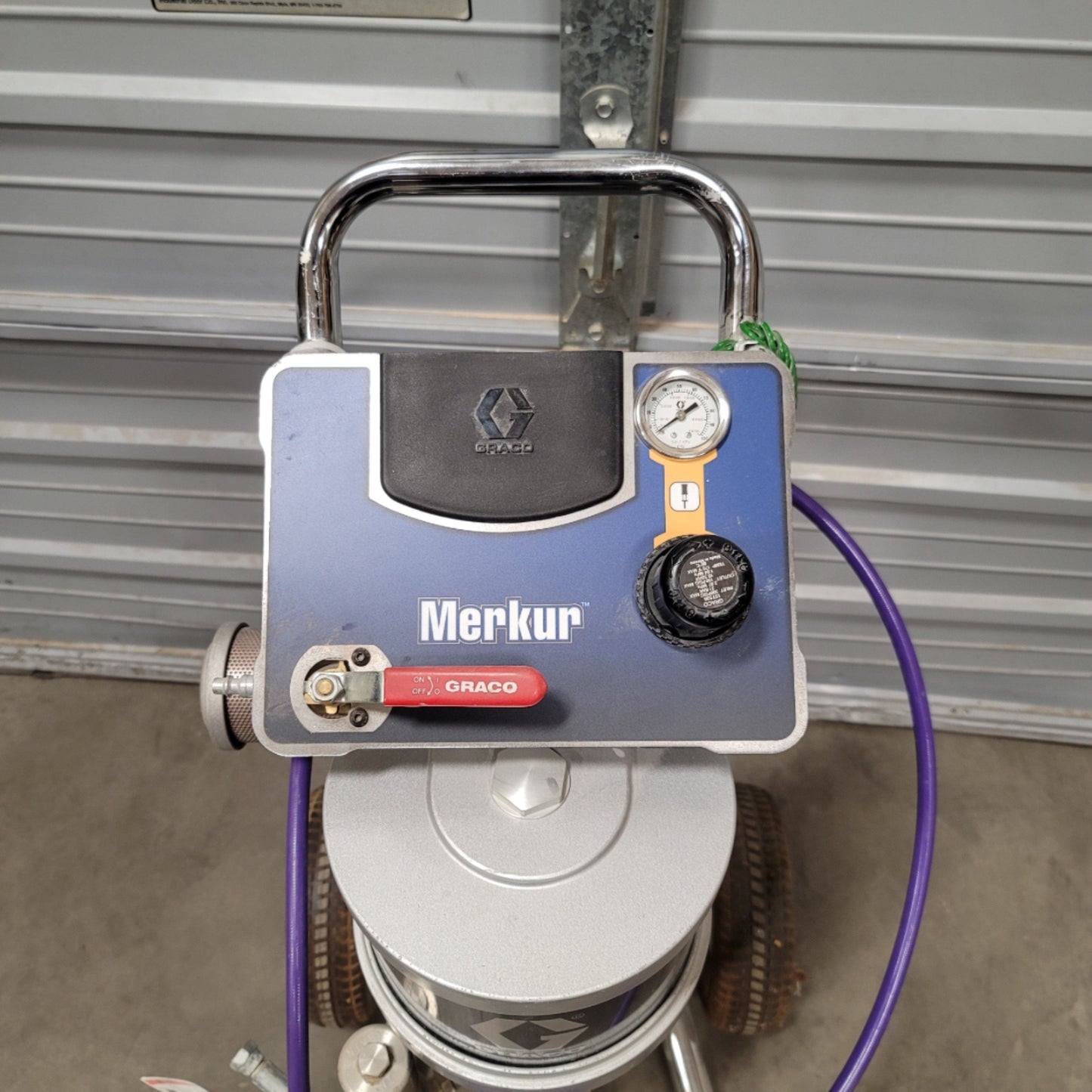 Used GRACO G23C03 MERKUR Airless High Performance Cart Mounted Pump, 1.6GPM, 2300PSI