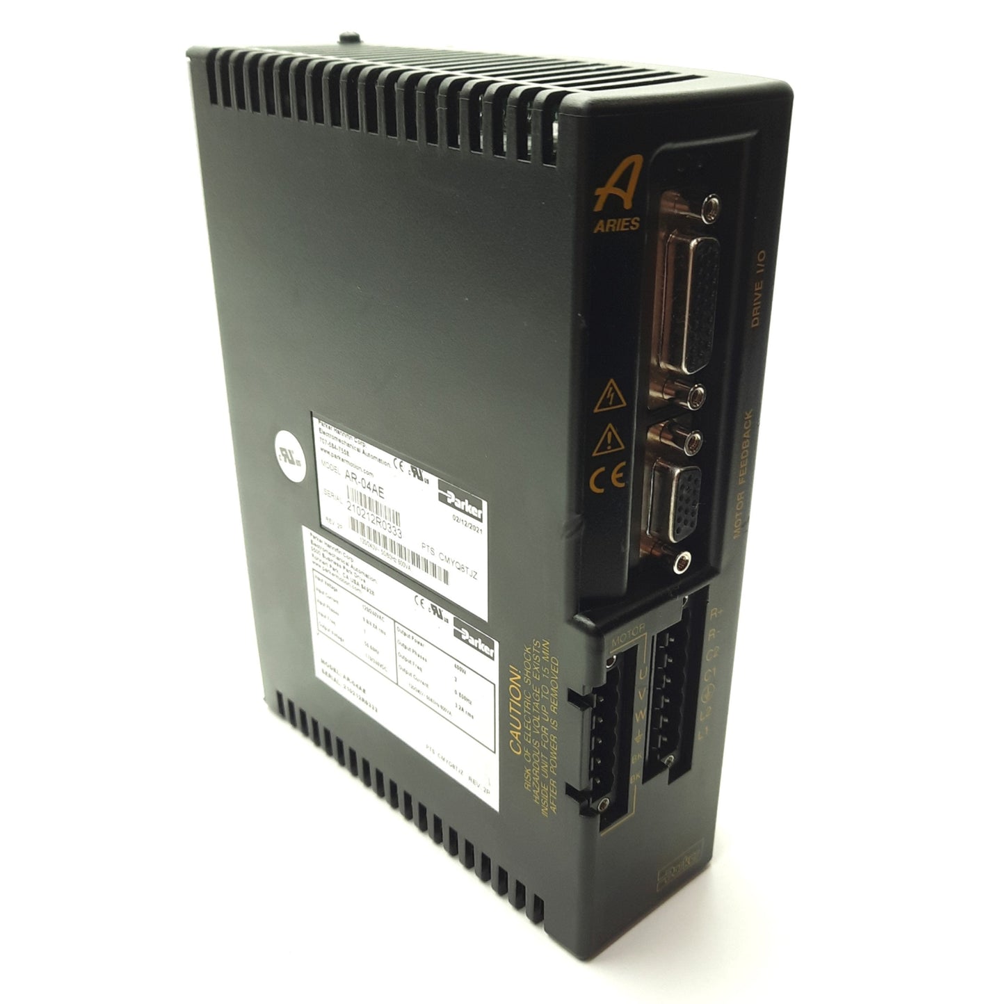 Used Parker AR-04AE Aries Single Axis Servo Drive, 170/340VDC 400W 3.2A, 120/240VAC