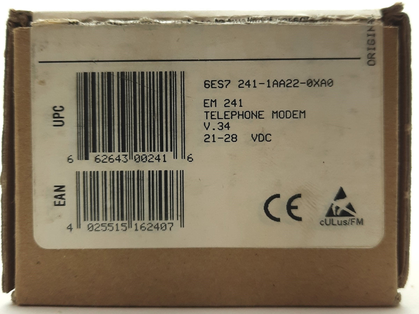 New Siemens 6ES7 241-1AA22-0XA0 SIMATIC S7-200 PLC Modem, RJ11 Connector