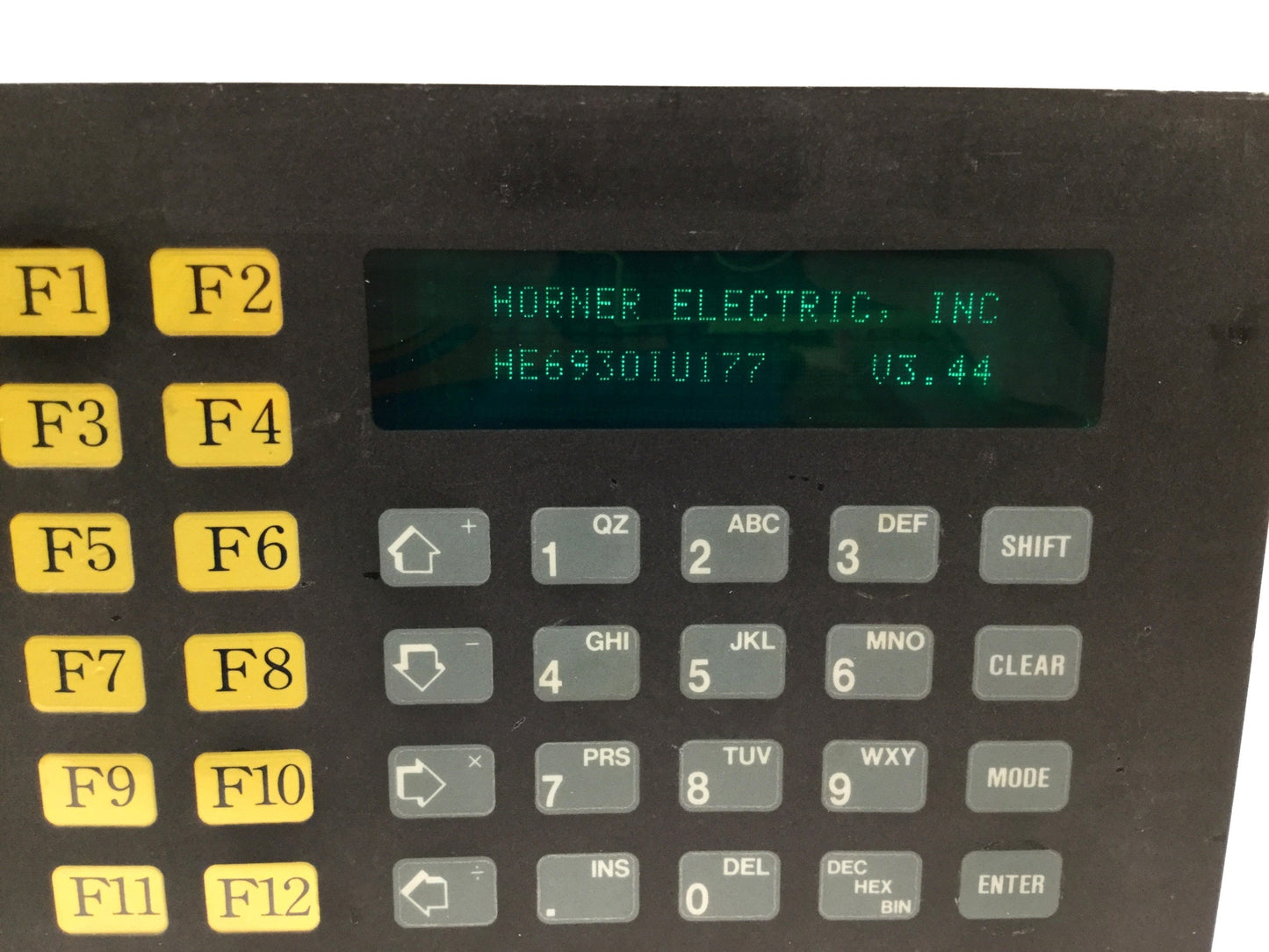 Used Horner Electric HE693OIU177D HMI Operator Interface Keypad 24VDC, 2x20 Display