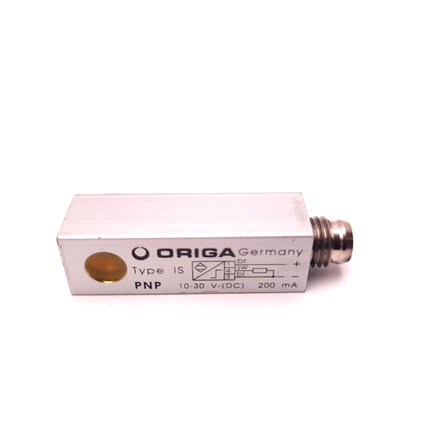 Used Origa Type IS Proximity Switch Hall Effect, 10-30VDC 200mA NO PNP