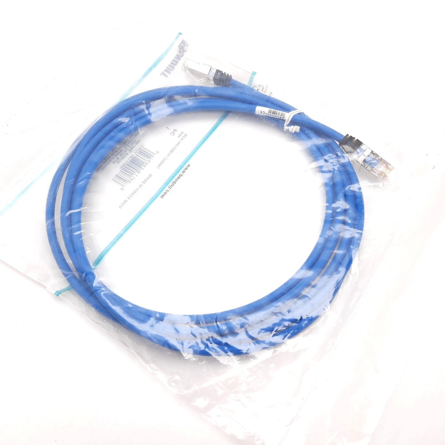 New Panduit STP6X10BU CAT 6A Patch Cord, RJ45 Connections, Length: 10ft, Color: Blue