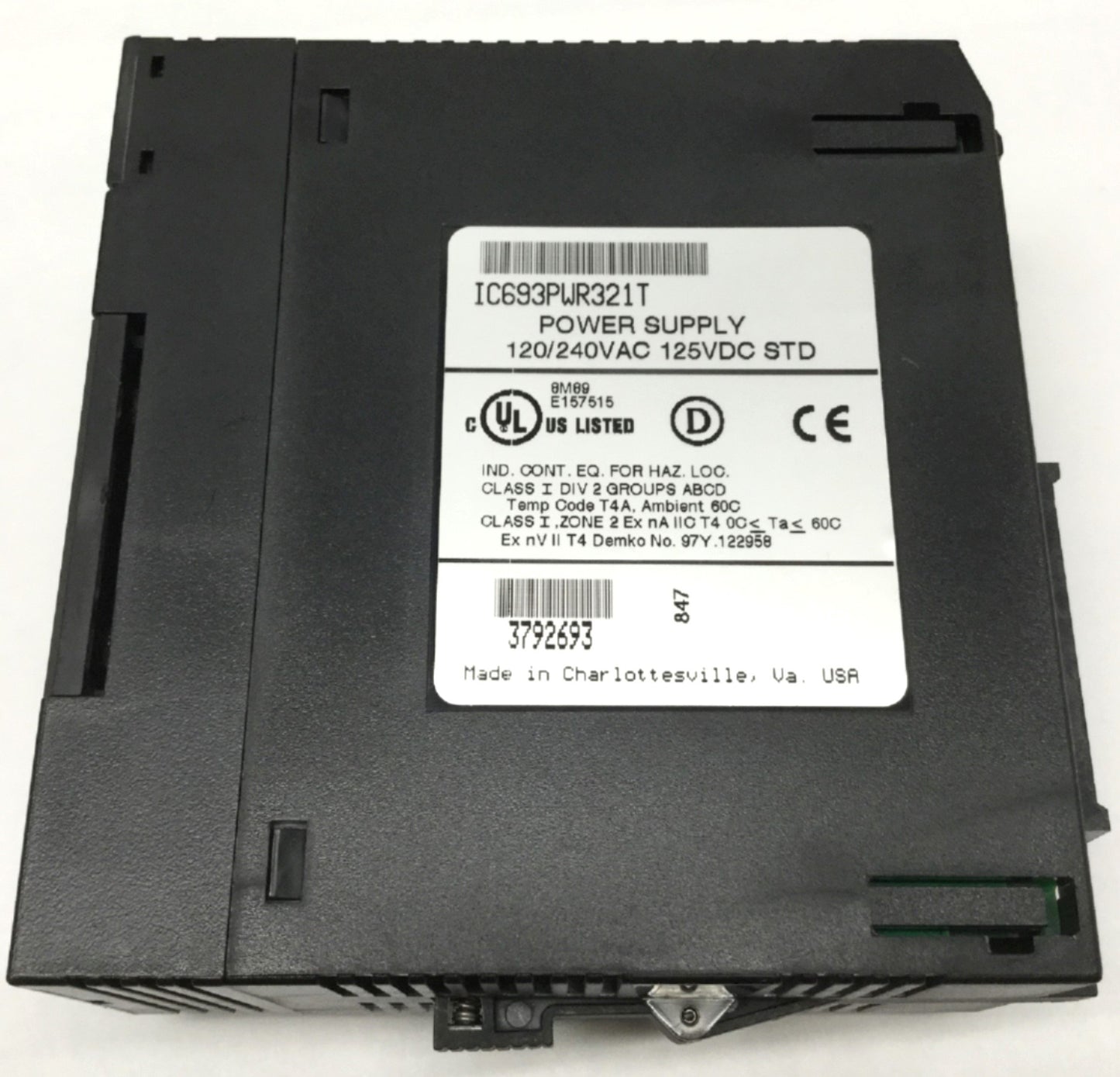 Used GE Fanuc IC693PWR321T Series 90-30 Power Supply Module, 100-240VAC IN, 24VDC OUT