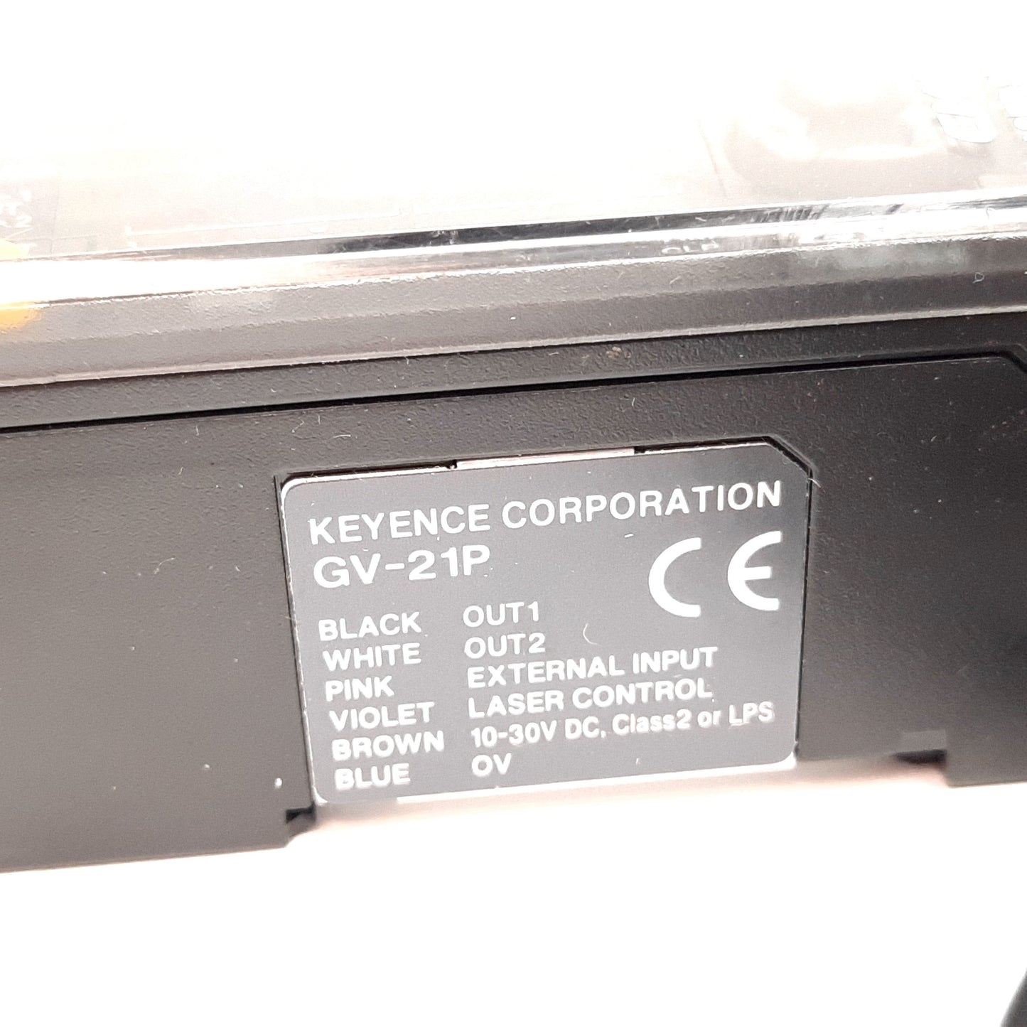 Used Keyence GV-H45 Sensor Laser Head With GV-21P Amplifier Unit, 20-45mm, 10-30VDC