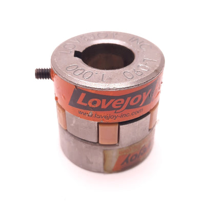 Used Lovejoy L090 Coupler with Keyway And L090 Spider Element 1" x 0.3" Bore 2-1/8"OD