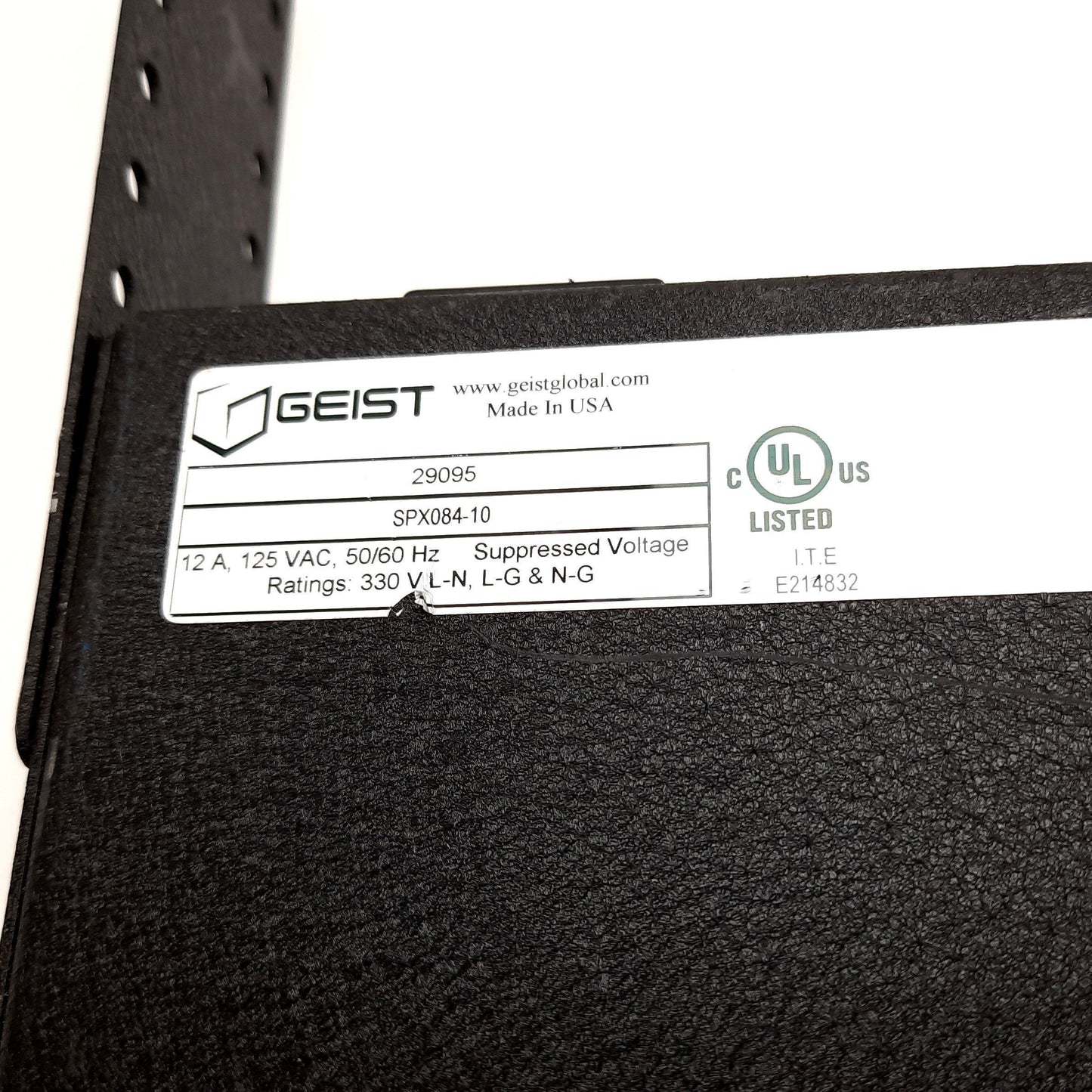 Used Geist SPX084-10 Power Strip, 8-Outlets, 125VAC 12A, Surge Suppressed, Rack Mount