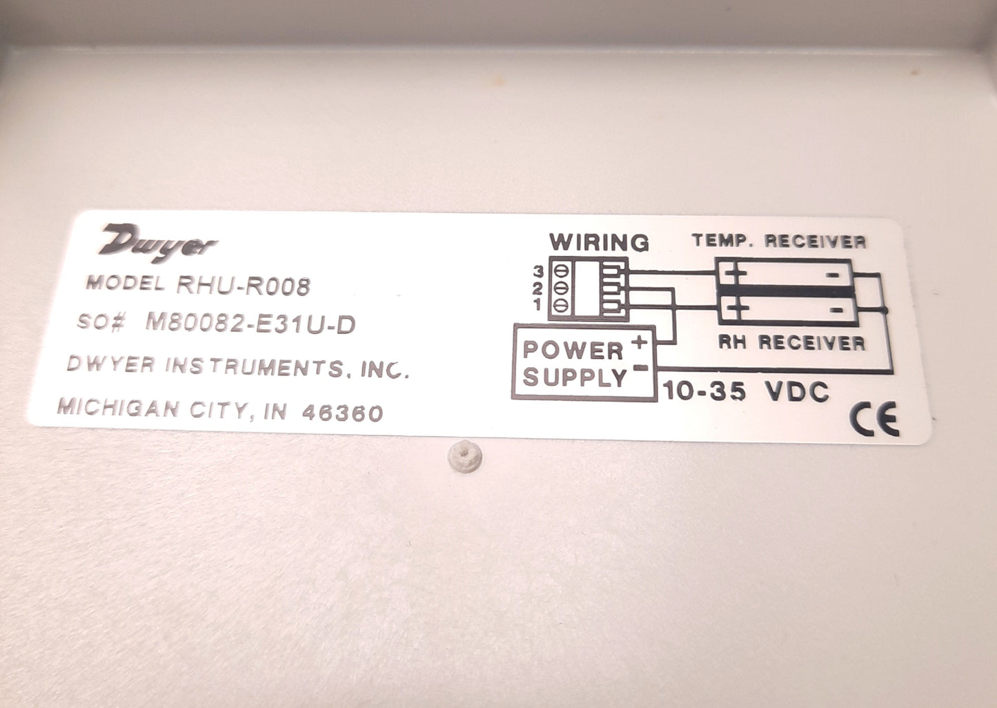 Used Dwyer RHU-R008 Humidity Transmitter 10-35v DC In, 4-20mA Out NEMA 4X IP66