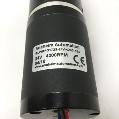 Used Anaheim BLWRPG172S-24V-4200-R24 Brushless Gearmotor 24V DC, 24:1 Ratio, 833oz-in