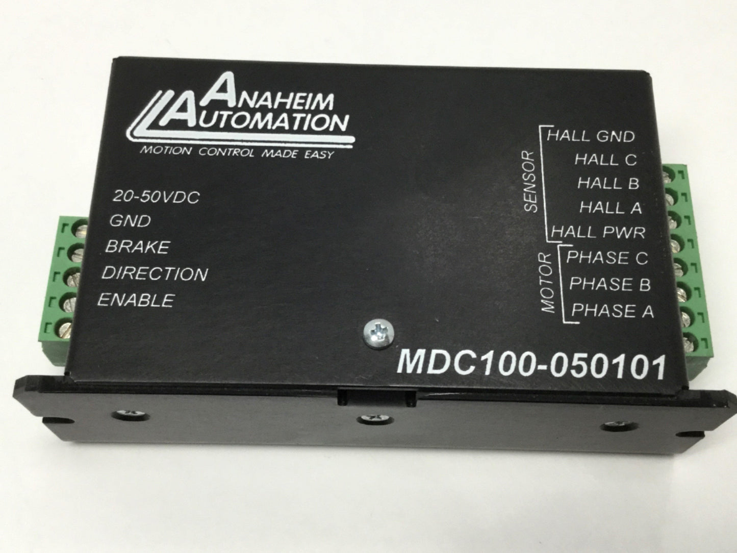 Used Anaheim MDC100-050101 DC Brushless Motor Speed Control Driver 20-50VDC 10A 250W