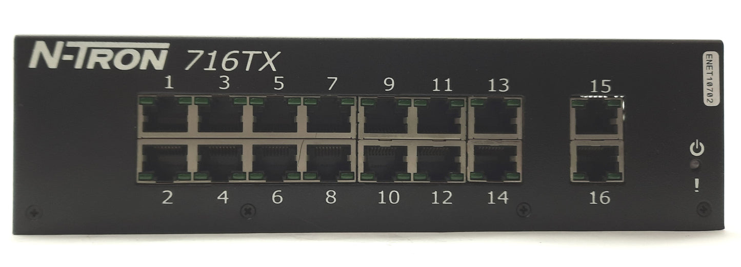 Used N-Tron 716TX Managed Industrial Ethernet Switch, 16-Port 10/100Mbps, 10-30VDC